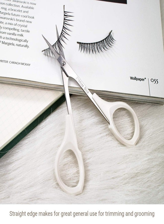Humbee Eyebrow Scissors Self Care Tools Small Scissors for Facial, Nose, Eyebrow, Mustache, and Beard Hair Trimming & Grooming, Straight Edge, White Short Cap - Image 5